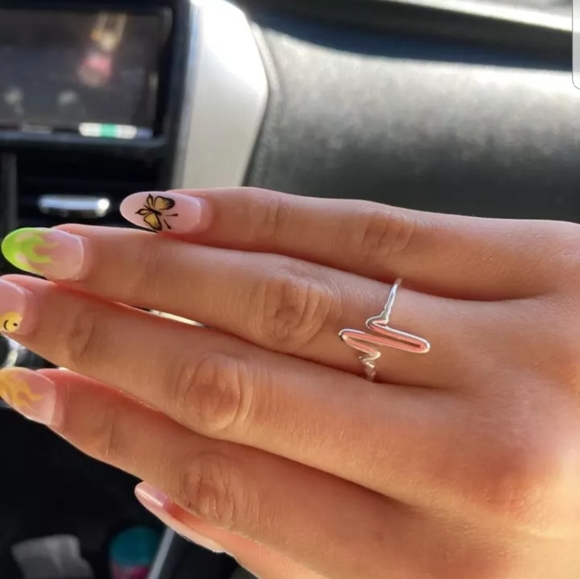 Electrocardiogram 925 Sterling silver ring - Picture 4 of 7